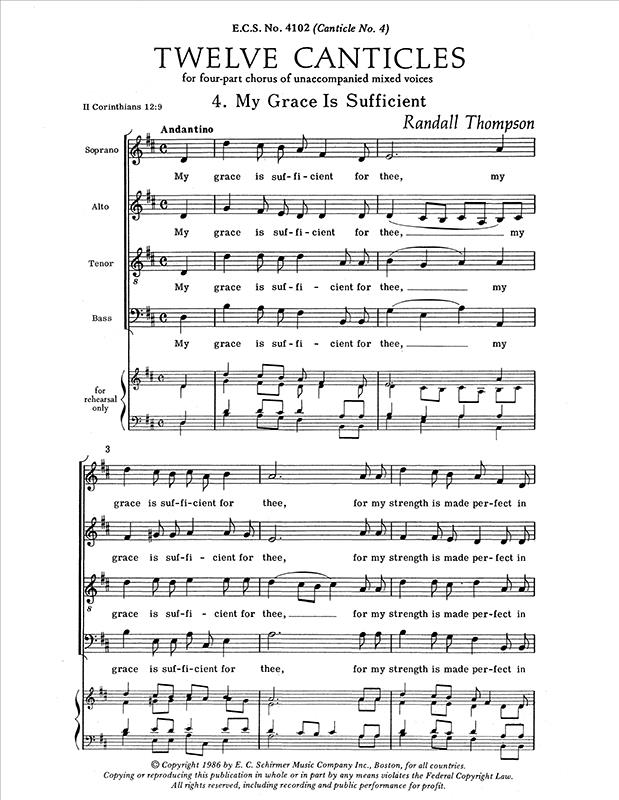 Twelve Canticles: No. 4. My Grace is Sufficient