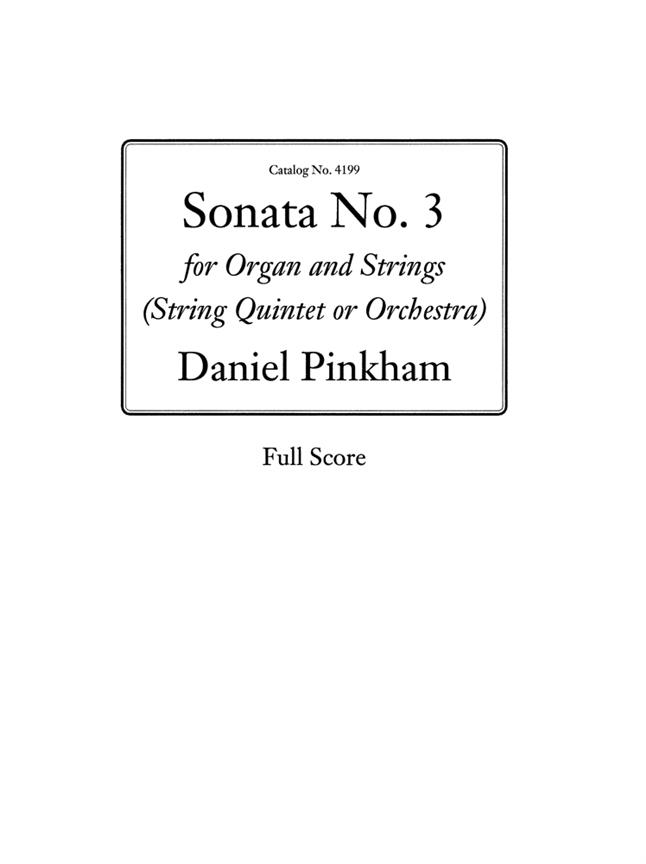 Sonata No. 3 for Organ & Strings