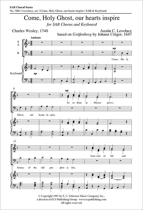 Come, Holy Ghost, Our Hearts Inspire