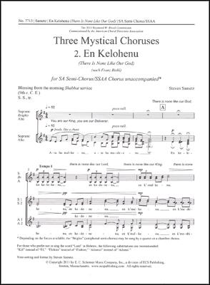 Three Mystical Choruses: No. 2 En Kelohenu