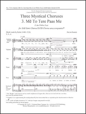 Three Mystical Songs: No. 3 Me To Tere Paas Me