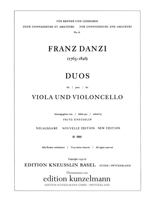 Duos Für Viola und Violoncello