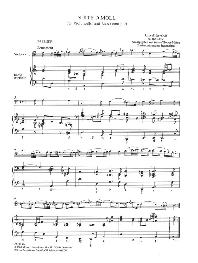 Suite Für Violoncello und Basso Continuo