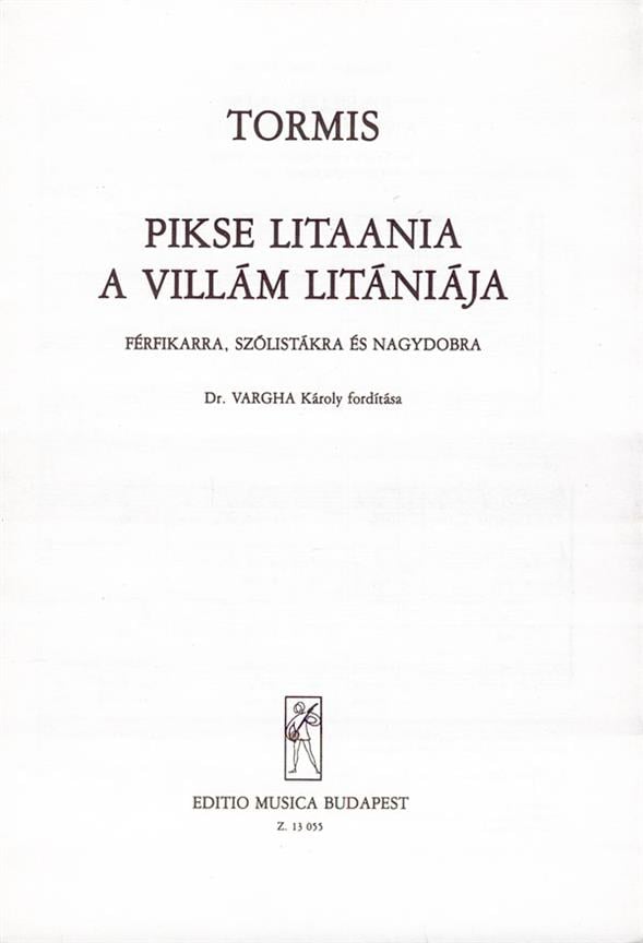 A villám litániája férfikarra, szólistákra és