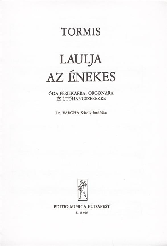 Az énekes - Óda férfikarra, orgonára és