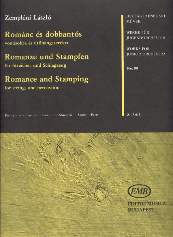 Romanze und Stampfen für Streicher und Schlagzeu