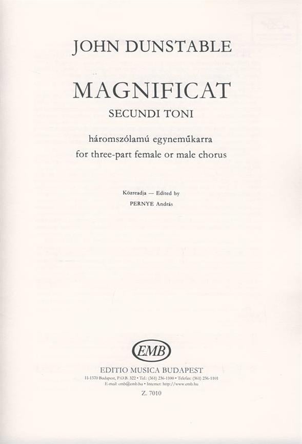 Magnificat Secundi Toni Für Dreistimmige Frauen-