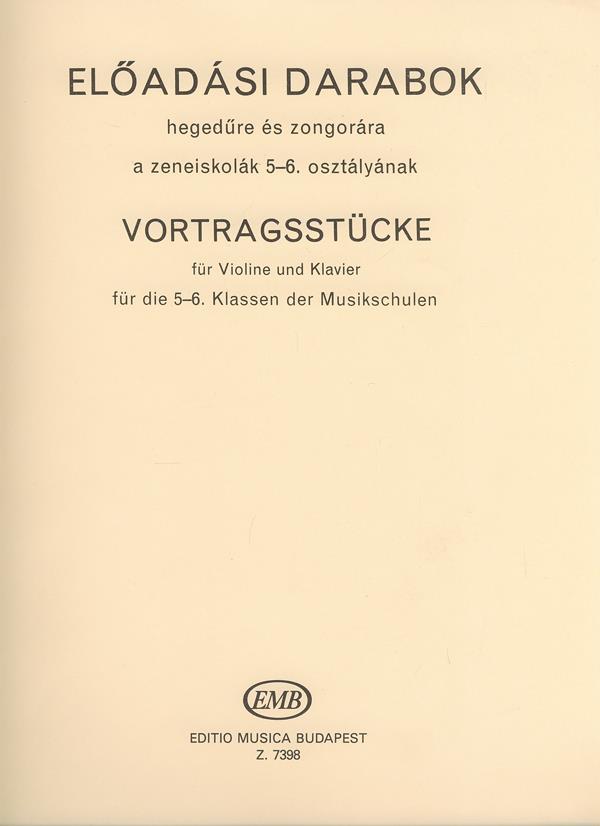 Vortragsstücke für Violine und Klavier zu Band V