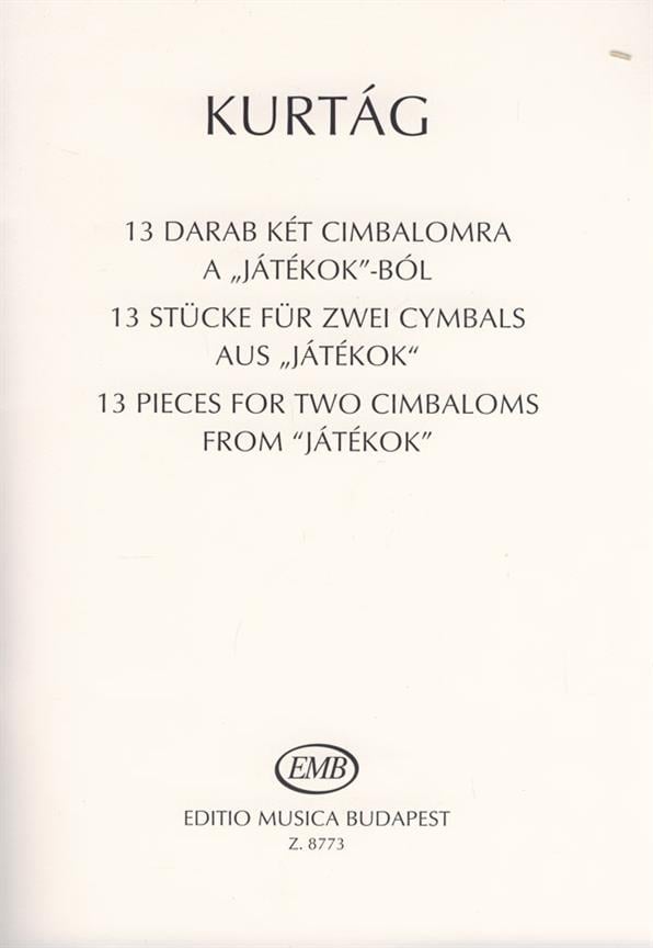 13 Stücke für 2 Cimbaloms aus Jatekok