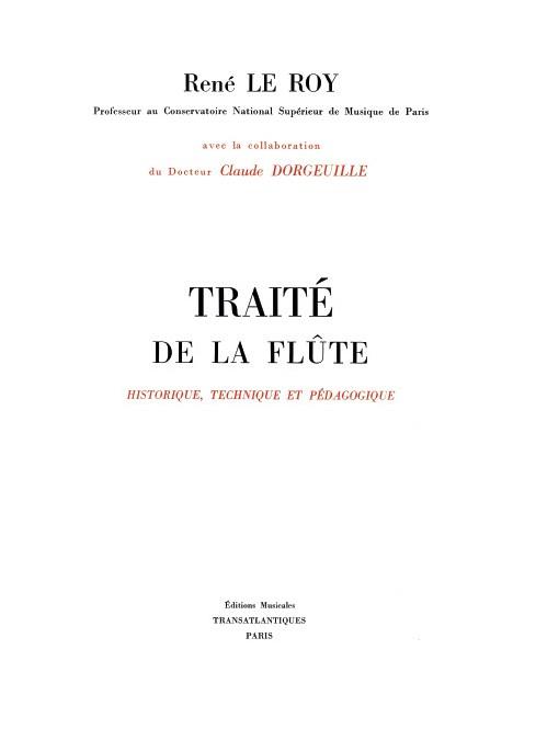 Traite De La Flute
