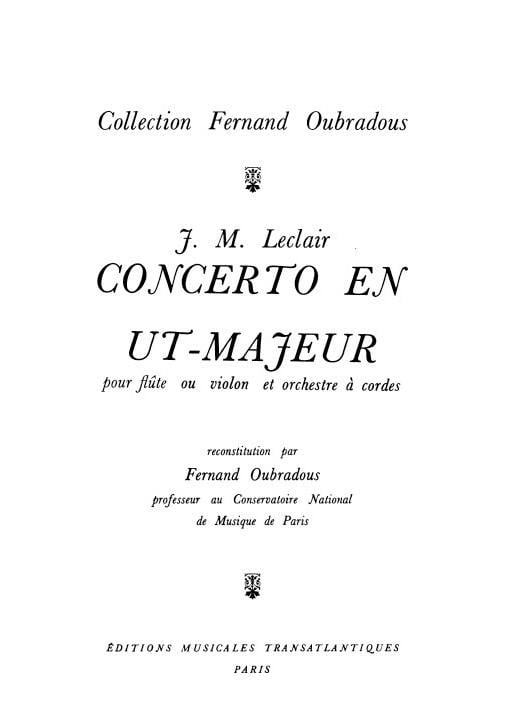 Concerto En Ut Majeur
