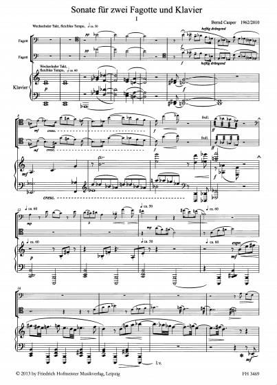 Sonate für 2 Fagotte und Klavier