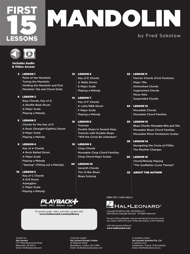 First 15 Lessons - Mandolin