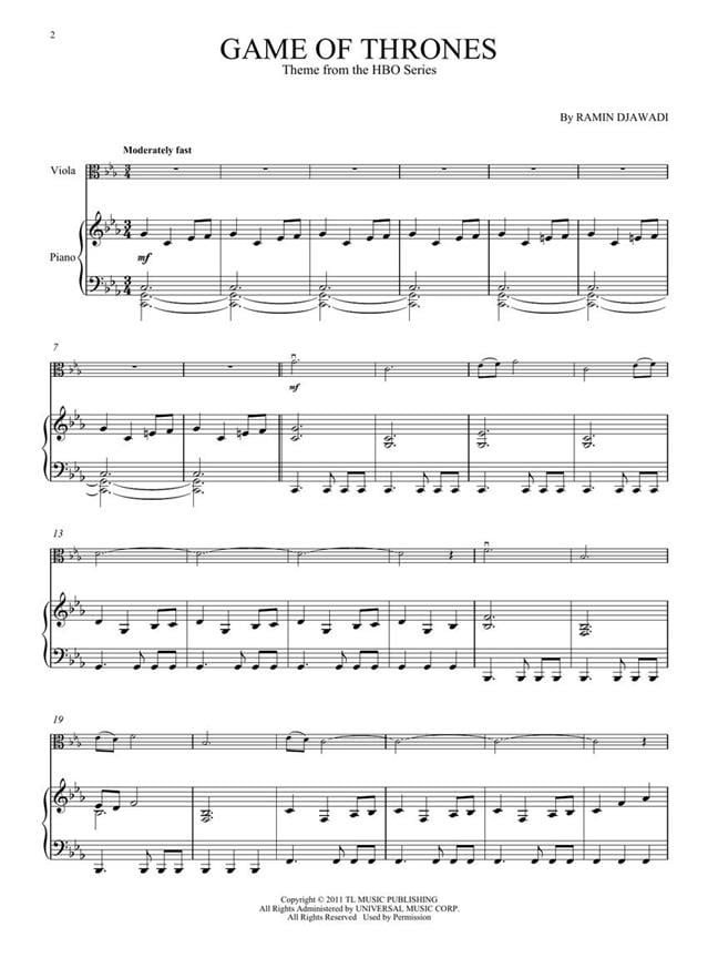 Game of Thrones for Viola and Piano