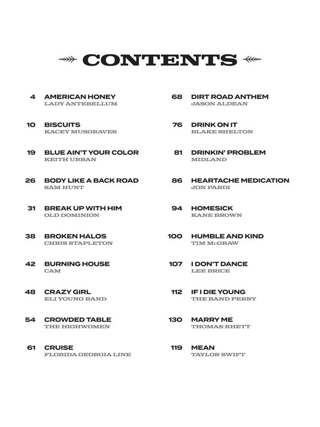 Country Sheet Music 2010-2019