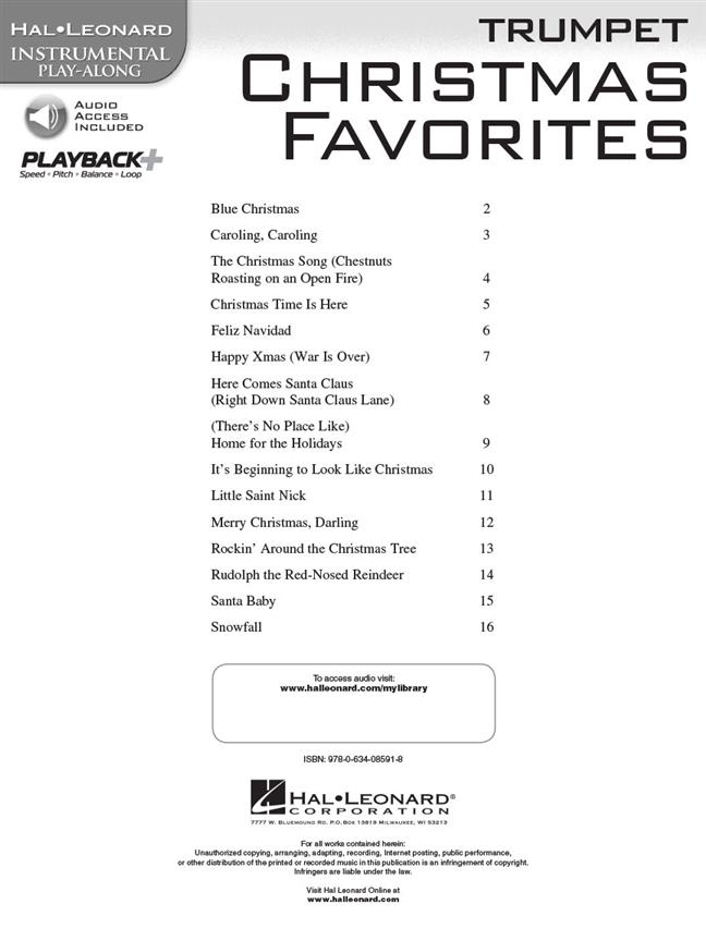 Christmas Favorites Trumpet - Softcover with CD
