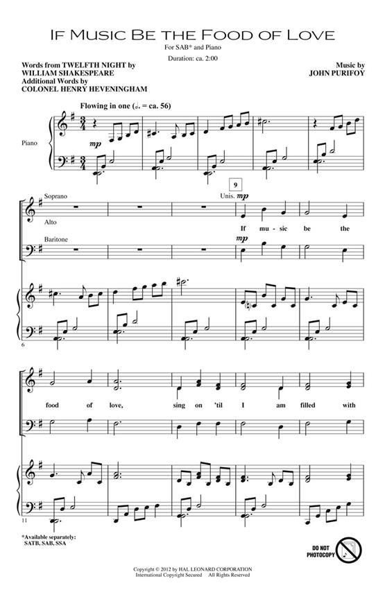 If Music Be the Food of Love