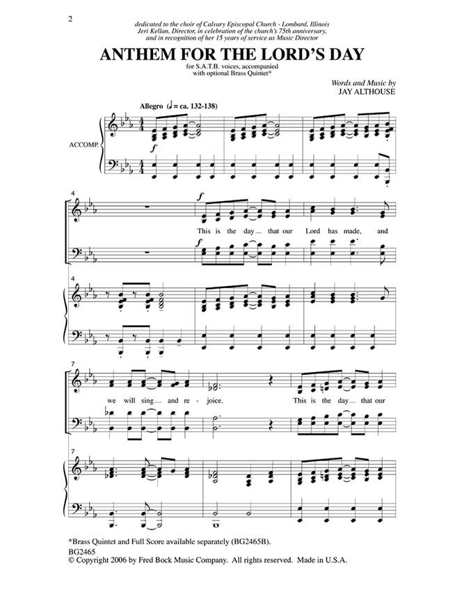 Anthem For The Lord'S Day