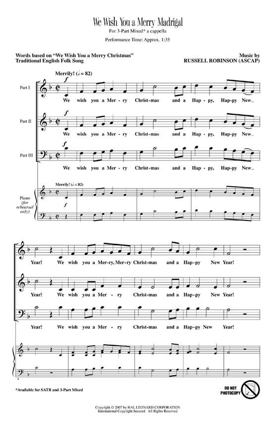 We Wish You a Merry Madrigal