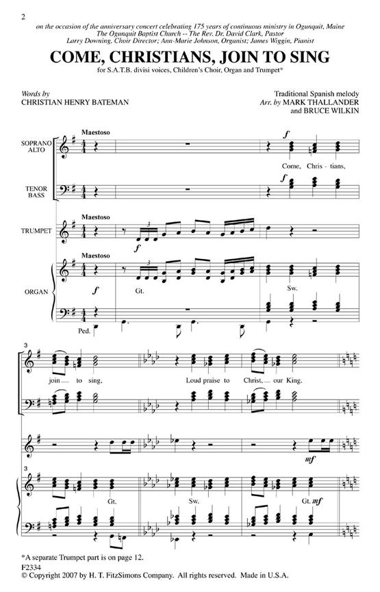 Come, Christians, Join To Sing
