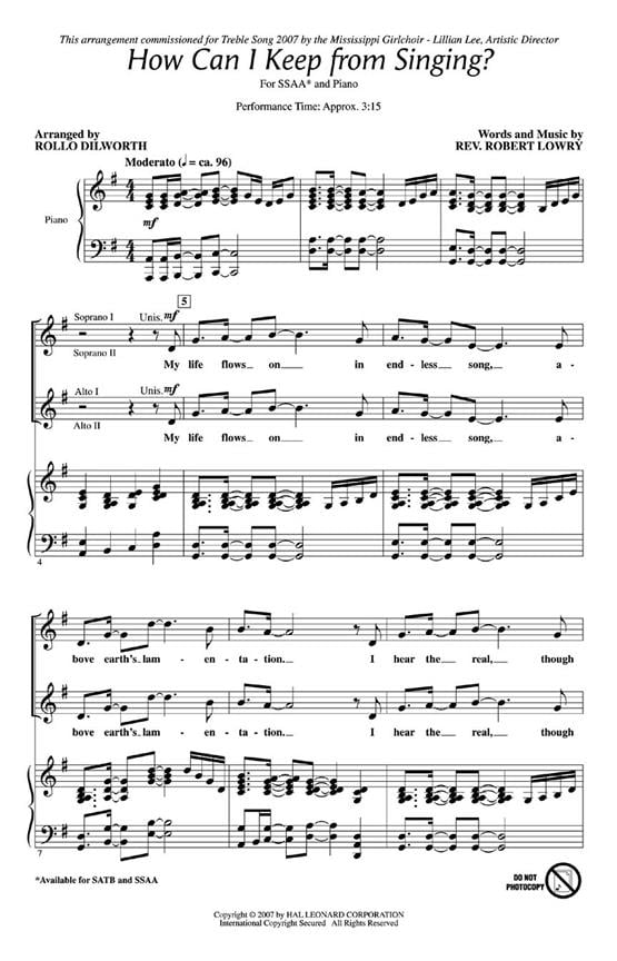 How Can I Keep from Singing?