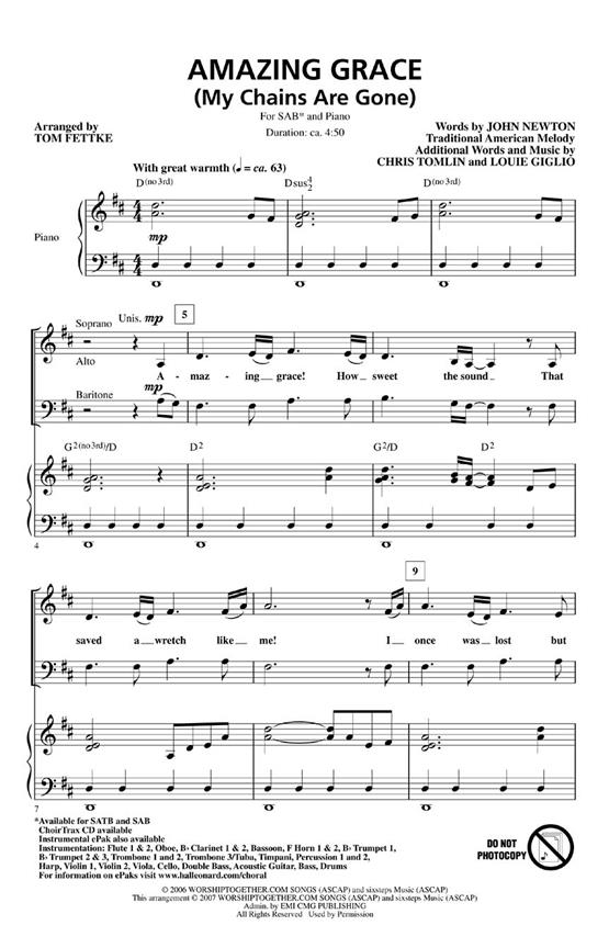 Amazing Grace (My Chains Are Gone) (SATB)