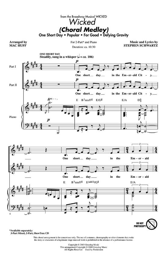 Wicked (Choral Medley)