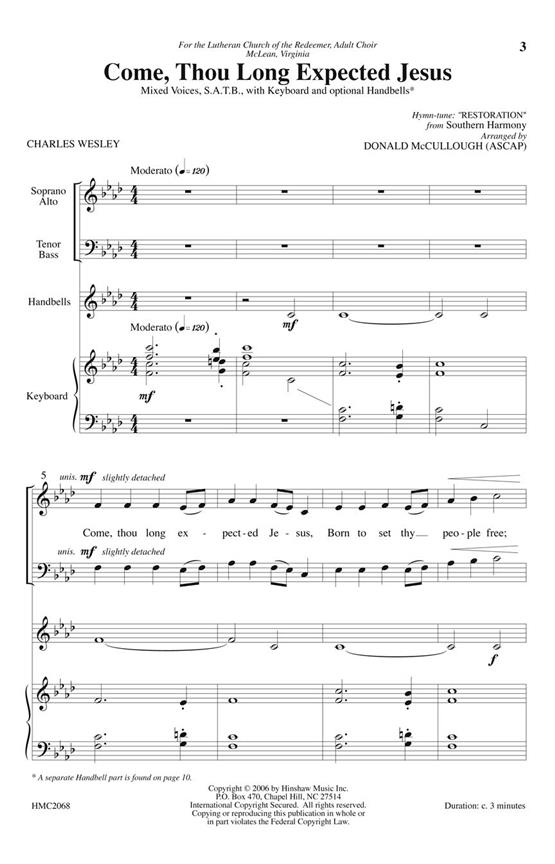 Come, Thou Long Expected Jesus