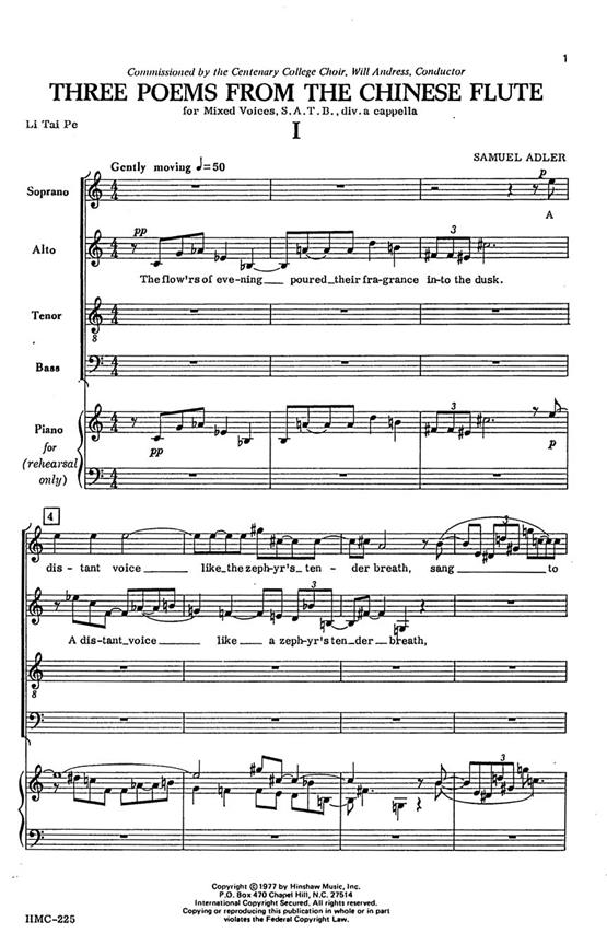 Three Poems From The Chinese Flute