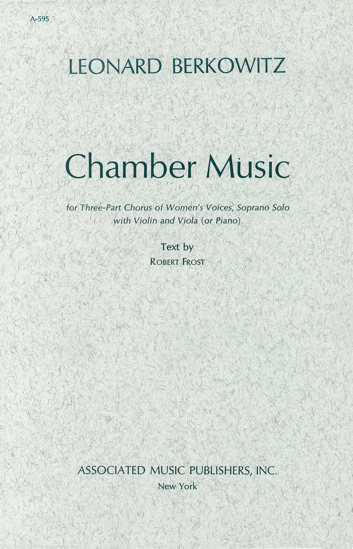 Chamber Music For 3 Part Chorus Of Womens Voices