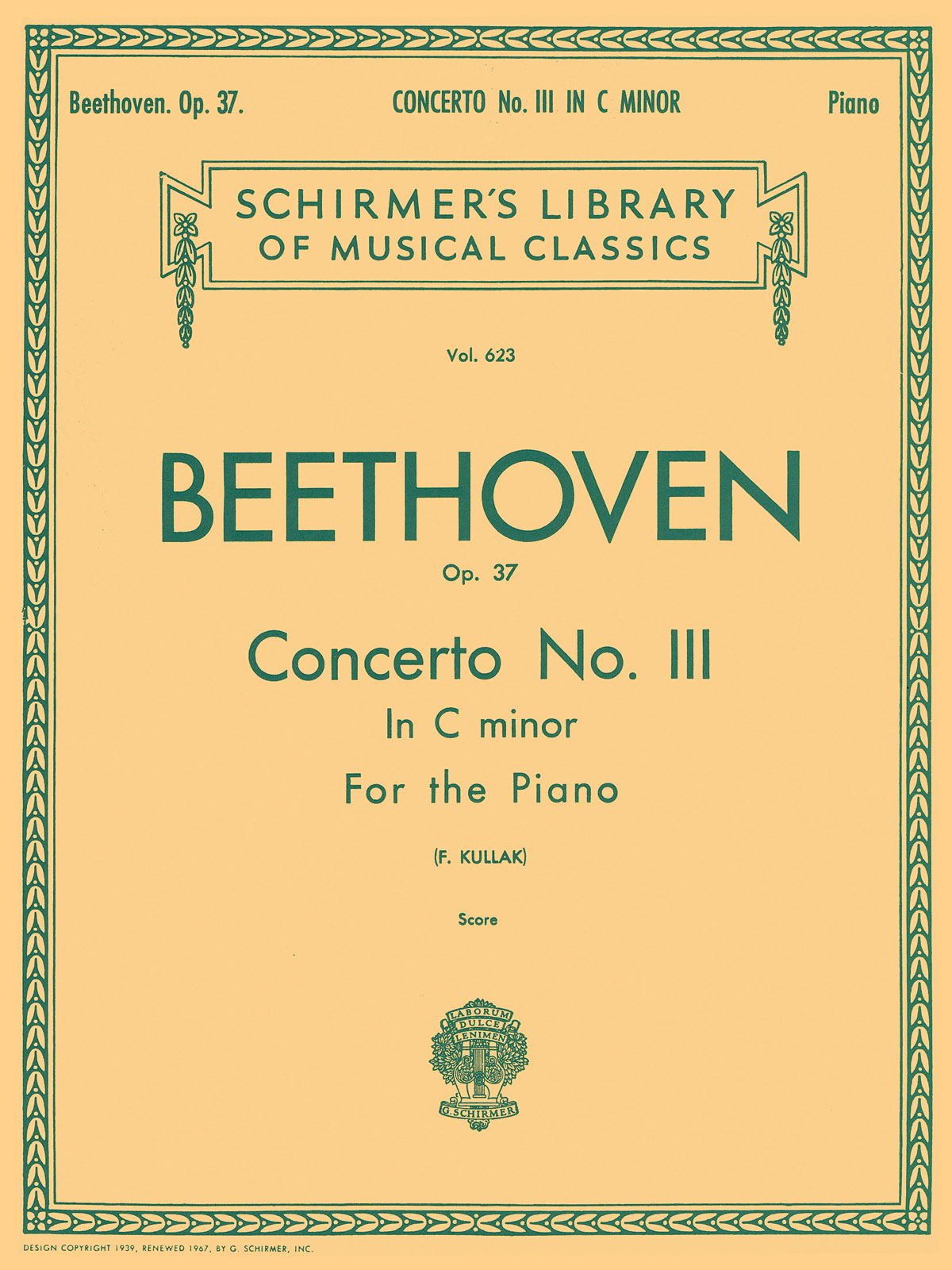 Concerto No. 3 in C minor, Op. 37 (2-piano score)