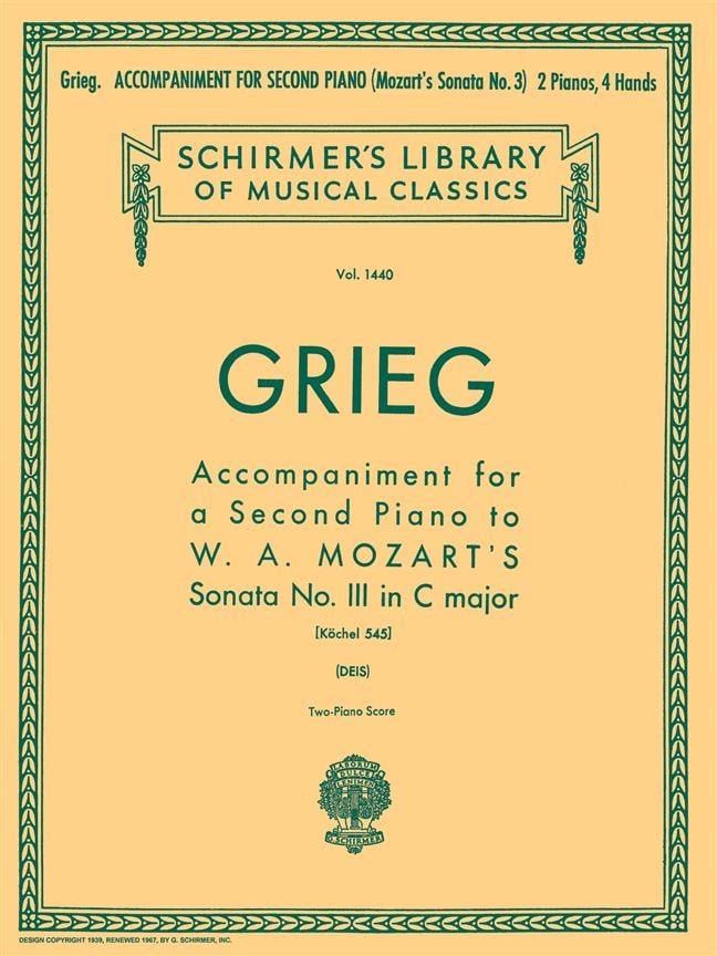Accomp. for a 2nd Piano to Mozart Sonata K545
