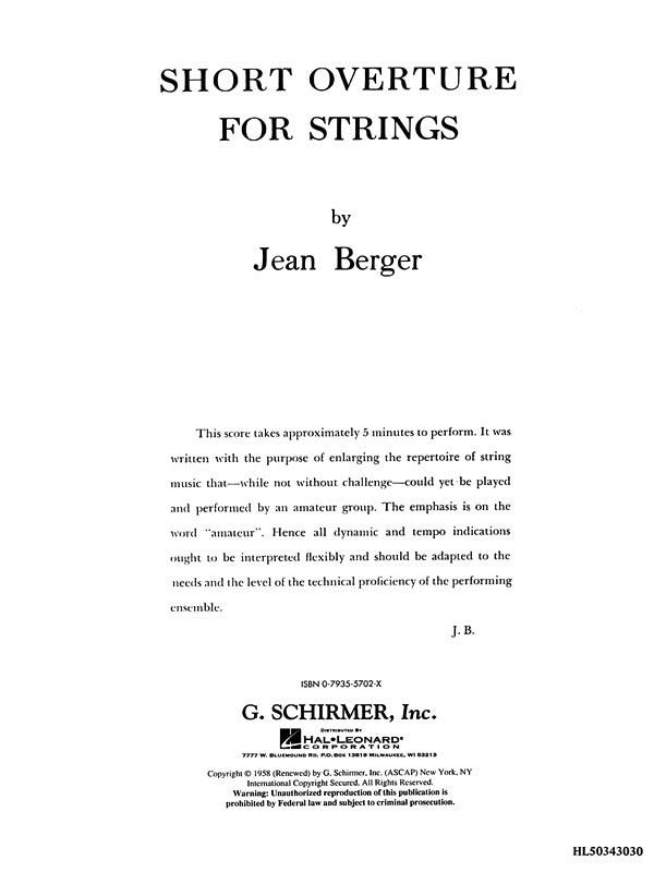 Short Overture for Strings