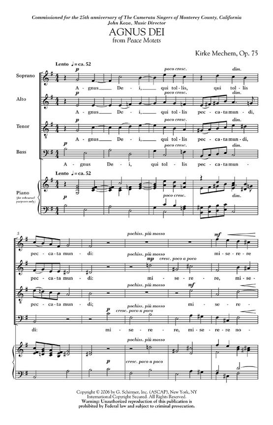 Agnus Dei (from Peace Motets)