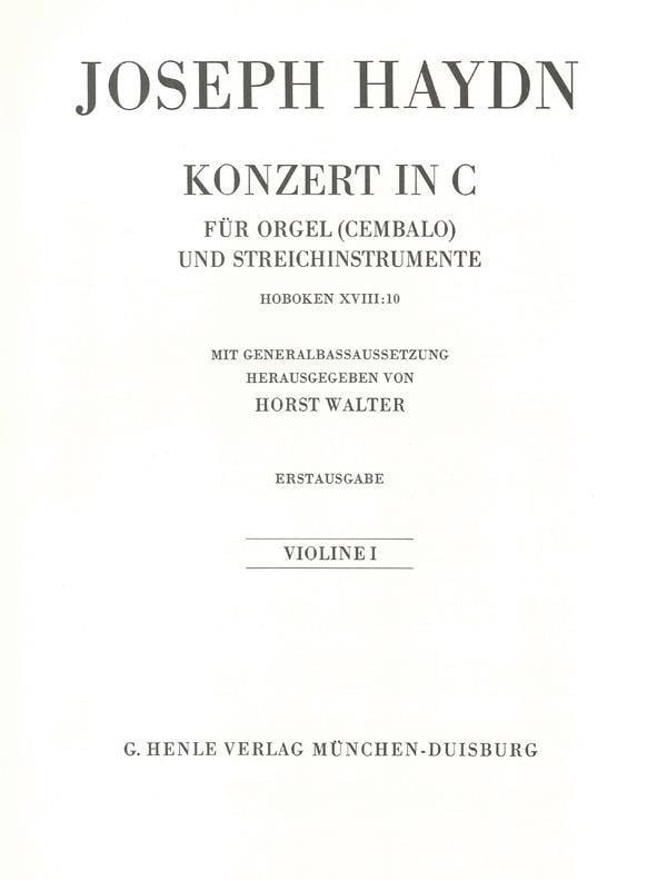 Konzert C-Dur HOB XVIII:10 (Orgel) Violine 1