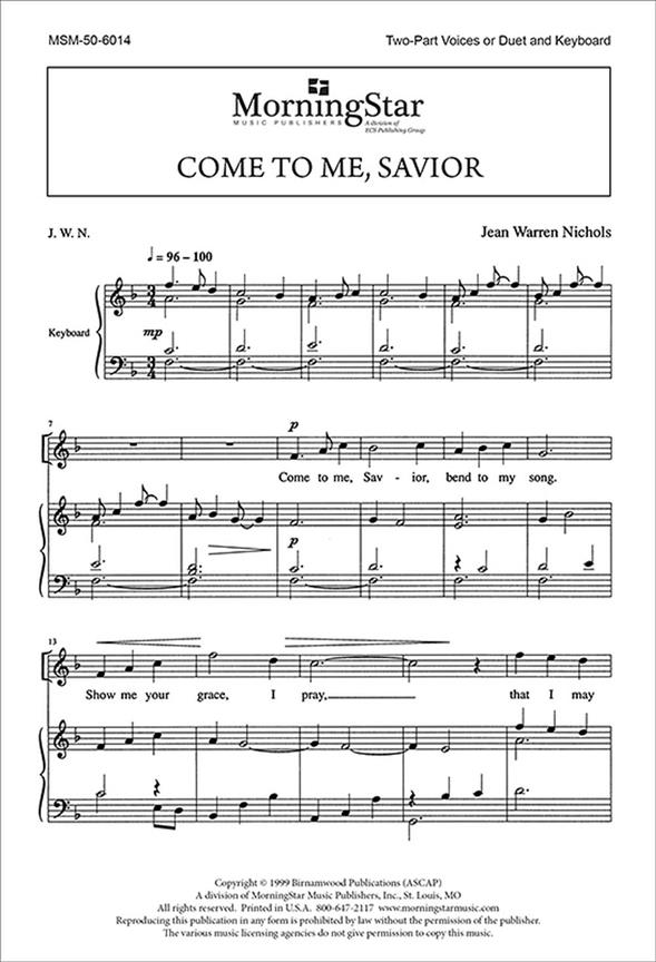 Come to Me, Savior