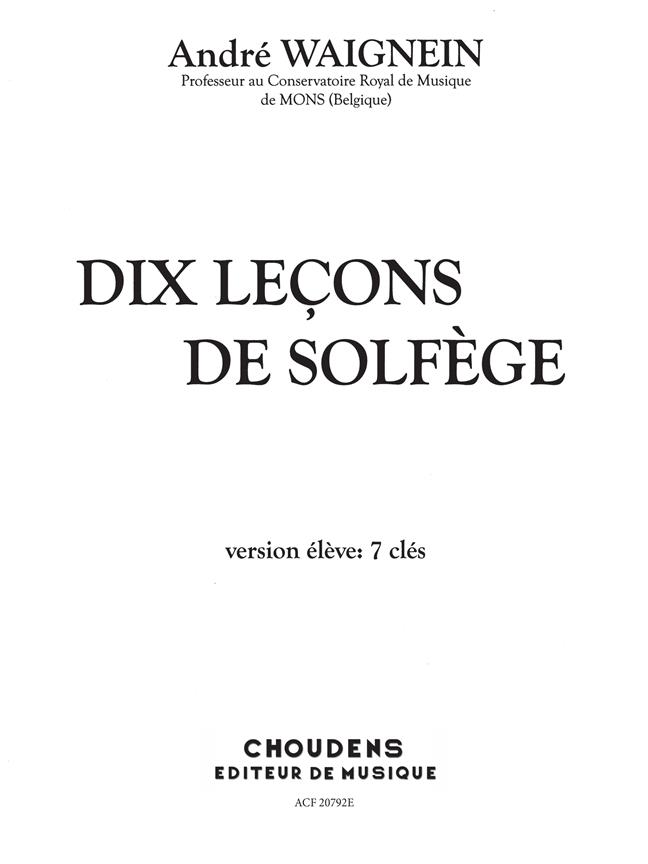 Dix Lecons De Solfege