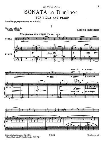 Sonata In D Minor For Viola and Piano