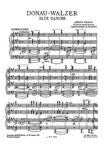The Blue Danube Waltz For Piano.