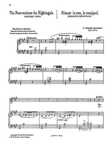 The Rose Enslaves The Nightingale (Voice/Piano)