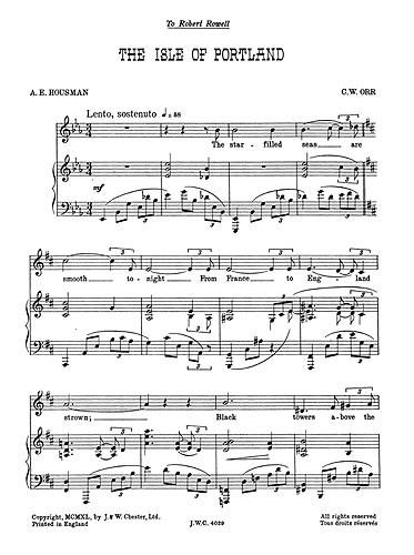The Isle Of Portland for High Voice and Piano