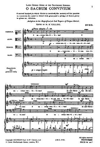 O Sacrum Convivium (Collins) Satb (L)