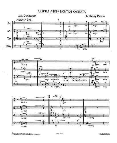 Little Ascensiontide Cantata for SATB Chorus