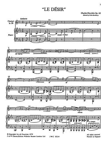Le Desir Op. 65 (Bradbury) Clt/Pf