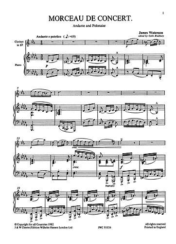 Morceau De Concert For Clarinet And Piano