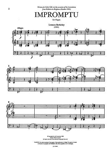 Impromptu For Organ