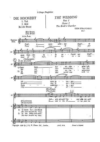 Les Noces (Chorus Part- English/German)