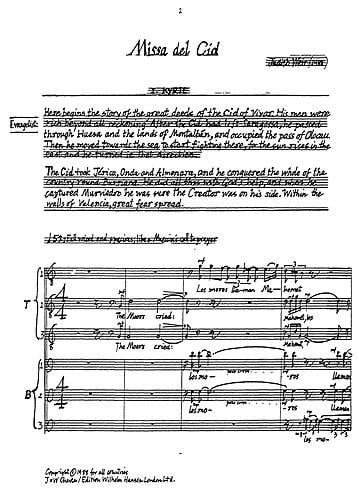 Missa Del Cid For Speaker And Chorus
