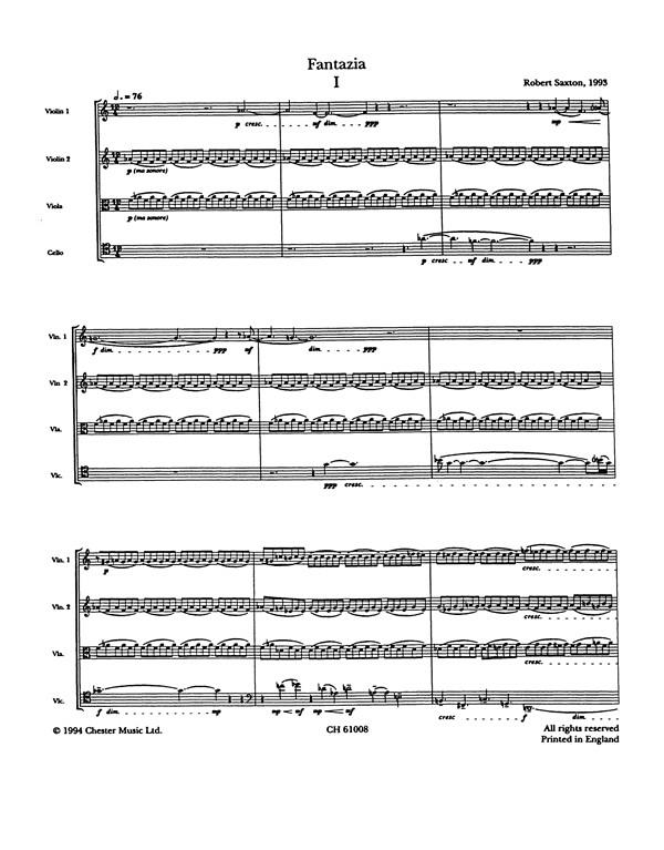 Fantazia For String Quartet