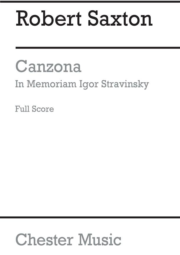 Canzona In Memoriam Igor Stravinsky (Full Score)